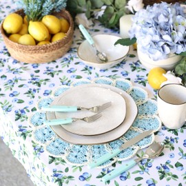 ANNOVA Silverware Set Stainless Steel Cutlery Color Handle With Rivet/Retro Flatware (Turquoise, 20 Pieces)