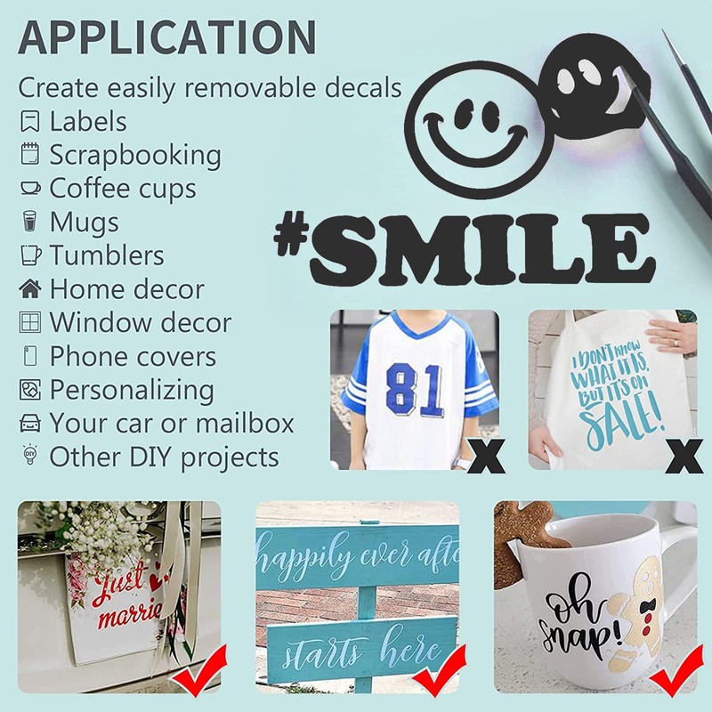 Matte Black Permanent Vinyl for Cricut, Lya Vinyl Matte Black