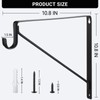 2 Pcs Heavy Duty Closet Rod Brackets Bulk 11"x11" Black