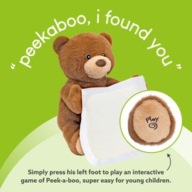Peek a Boo Teddy Bear Toy - Interactive Talking Teddy With Comforter - For Newborn Baby Boys or Girls - Soft Toy Peekaboo Bear For Babies 0-12 Months +