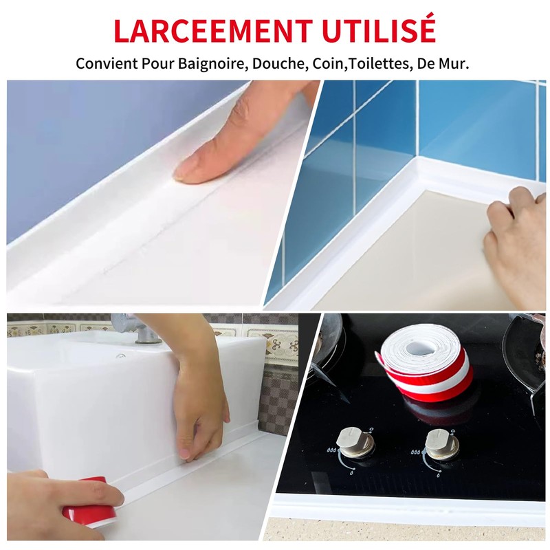 3 Piece Waterproof Sealing Tape Set, 3 Soft Skirting Board