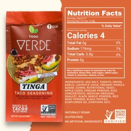 Tinga Healthy Taco Seasoning Packets - Mexican Seasoning Mix | Chef Curated Taco Blends with Red Miso & Black Garlic | Vegan, Gluten Free, Preservative Free (6 Pack)