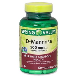 Spring Valley D-Mannose 500 mg Urinary Tract Bladder Health, 120 Capsules