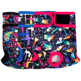 Leekalos Reusable Washable Dog Diapers Female (3 Pack) - Highly Absorbent Doggie Diapers - Size Adjustable Puppy Diapers for Dog Period Panties (Small)
