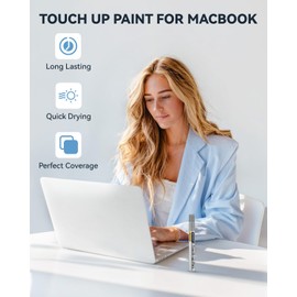 Silver Touch Up Paint Pen for MacBook Pro/Air - Exact Color Match for Scratches & Dings, Anti-Fade & UV Protection, Easy Brush-On Application, Saves Repair Costs (Silver)