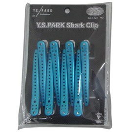 Y.S.PARK Shark Clips, Set of 8, Light Blue Metal
