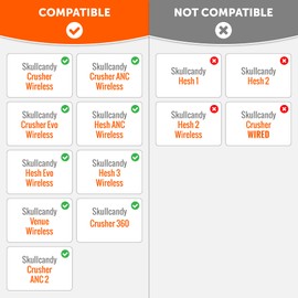 WC Freeze Crusher - Cooling Gel Earpads Compatible with Skullcandy Crusher, by Wicked Cushions - Fits Skullcandy Crusher & Hesh 3 Headphones, Soft Memory Foam, Cooler for Longer | Black