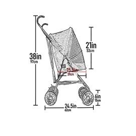 Pet Gear Travel Lite Plus Stroller, Compact, Easy Fold, No Assembly Required, Large Wheels for Cats and Dogs up to 15 pounds, Light Pink