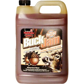 EVOLVED HABITATS Buck Jam Honey Acorn Flavored Salty Sweet Liquid Deer Attractant - Instant Mineral Lick - Powerful Ready-To-Use Year-Round Beneficial Food Supplement for Deer - 1 Gallon