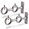 Goowin Double Curtain Rod Holder, 2pcs Brackets Hooks for Living