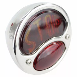 TC Bros Ford "Stop" Duolamp Model A Stainless Steel Tail Light