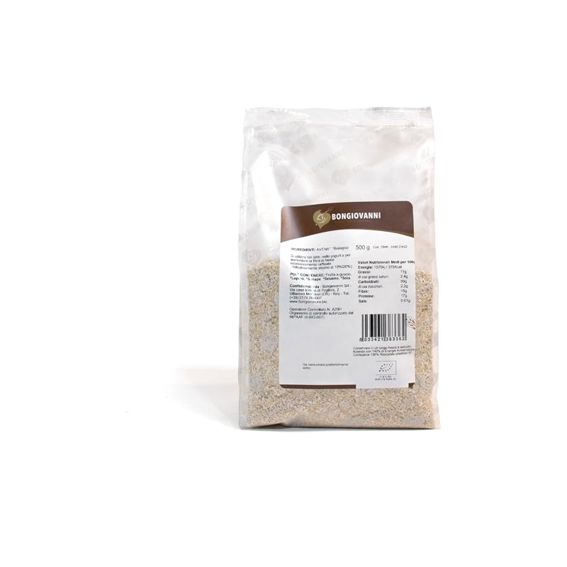BONGIOVANNI Farine e Bontà Naturali Crusca d’Avena Bio, Macinazione Larga