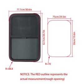 Gostang NEW 30" Width x 20" Height Trailer Horizontal Slider RV Window W/ Screen Black