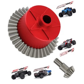Rcarmumb Upgrades Part for 1/10 Arrma Granite/Senton/Vorteks/Big Rock 3S BLX,1/10 Outcast/Kraton 4S BLX 4X4,1/8 Vendetta/Typhon 3s blx，Steel 37T Main Gear & Differential Case & Input Gear 13T,Red