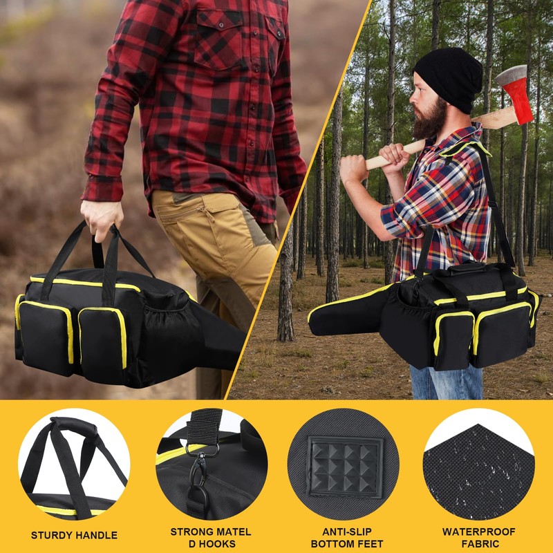 HTZSSON Chainsaw Case, Chainsaw Storage Bag for DEWALT, EGO, Greenworks,