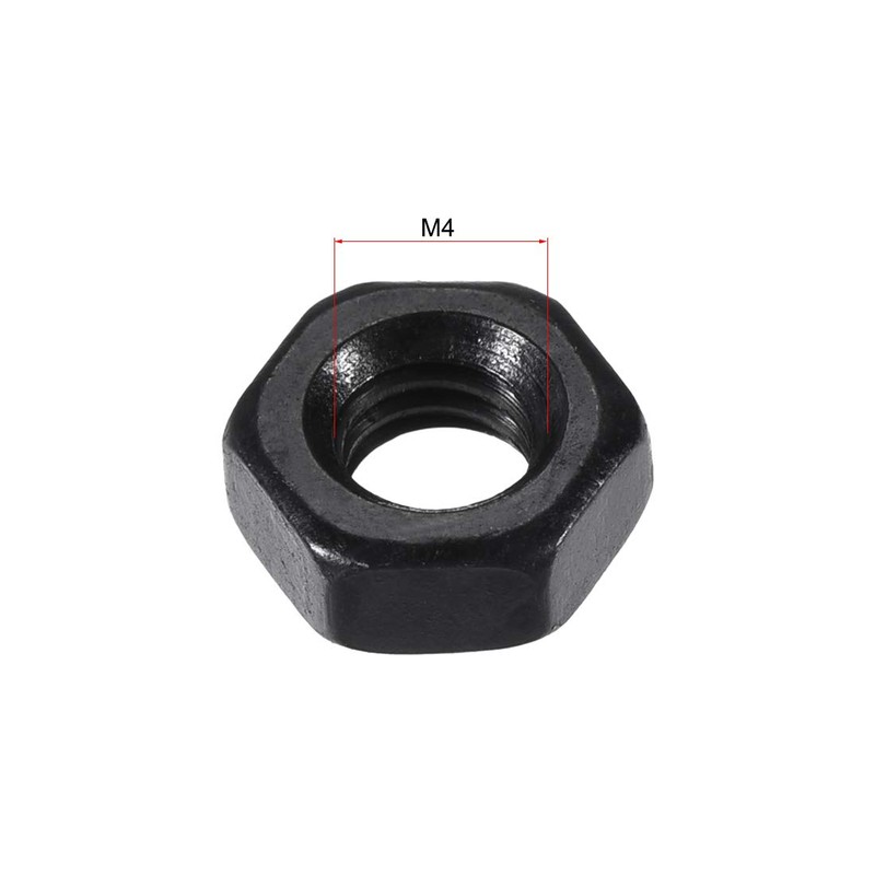 uxcell M4 Carbon Steel Grade 8 Hexagon Hex Nut Black