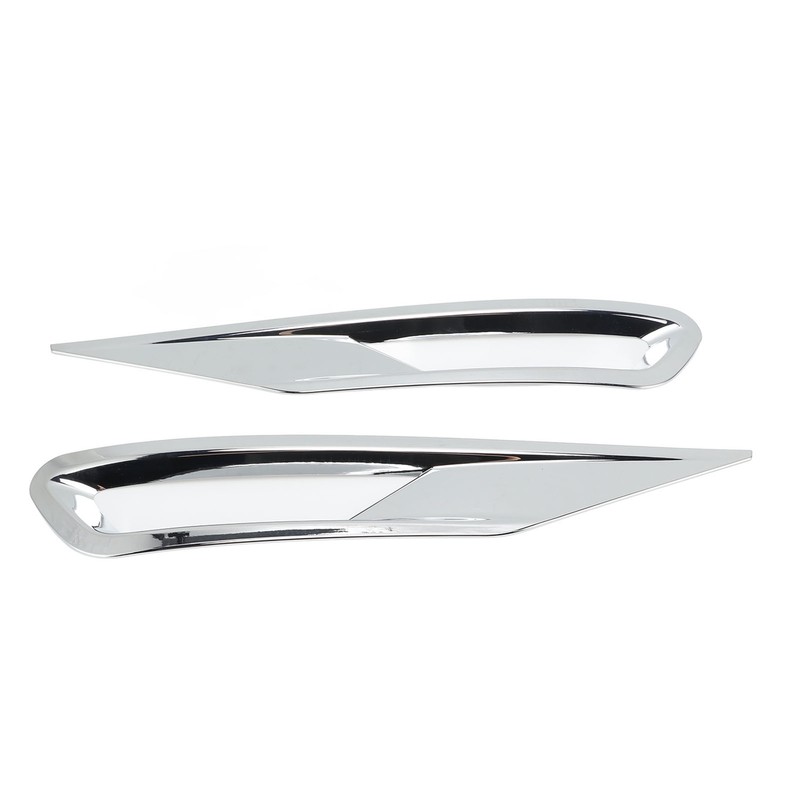 2pcs Front Fog Light Cover Trim Silver Fog Lamp Bezel