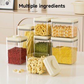 UFORU Airtight Food Storage Containers with Pop Top Lids, 7 Pcs BPA Free Plastic Dry Food Canisters for Kitchen Pantry Organization Cereal Flour and Sugar, (0.36qt+2.3qt+1.3qt)*2+3qt