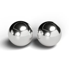 Z QINGZHENG 2Pcs 1-1/4 Inch Ball Bearing Chrome Steel Baoding Balls - High Hardness Alloy Steel Manual Massage Balls for Healthy Hand Exercise, Silver