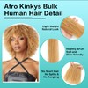 Humistwbiu Afro Kinkys Bulk Human Hair for Dreadlocks Extensions 30g/Pack