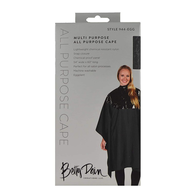 Betty Dain 944 BLK Multi Purpose Cape, Chemical Proof Panel,