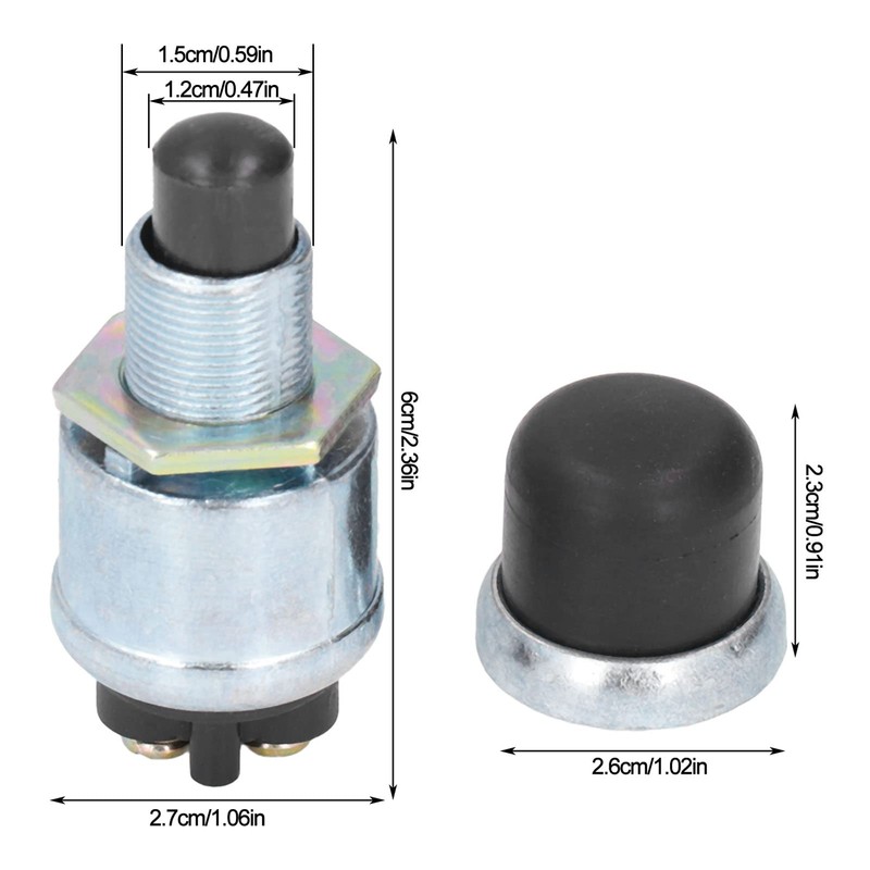 Engine Start Switch Button, 12V 24V 20A Momentary Push Button