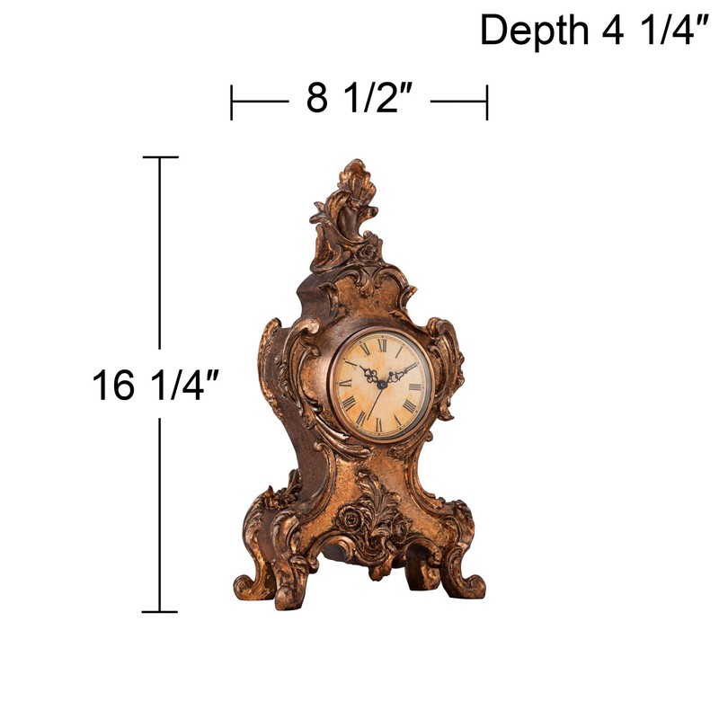Kensington Hill Taryn Vintage Style 16 1/4" High Table Clock
