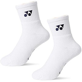 YONEX 19122-2SET Men's Half Socks, Set of 2 (White)