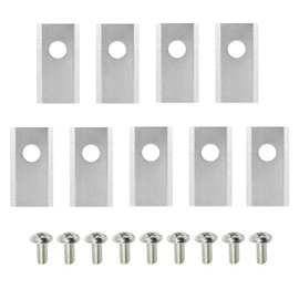 Lawnmower Blade with Screws, Robotic Lawnmower Replacement Robot Lawnmower Blade Set for Worx Landroid Scheppach Robomow Einhell Landxcape Lawnmower Robot, Stainless Steel (9 Pack - Silver)