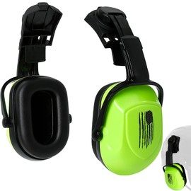 Aolamegs Safe Hard Hat Ear Muffs, Green Earmuffs for Noise Reduction for Helmet Accessories ANSI S3.19-1974 and EN352-3 NRR 25dB CE SNR 30dB Protection, Construction Defence for Adults