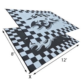 Stylish Camping HA1 Black Checker Flag Mat (8-Feet x 12-Feet)