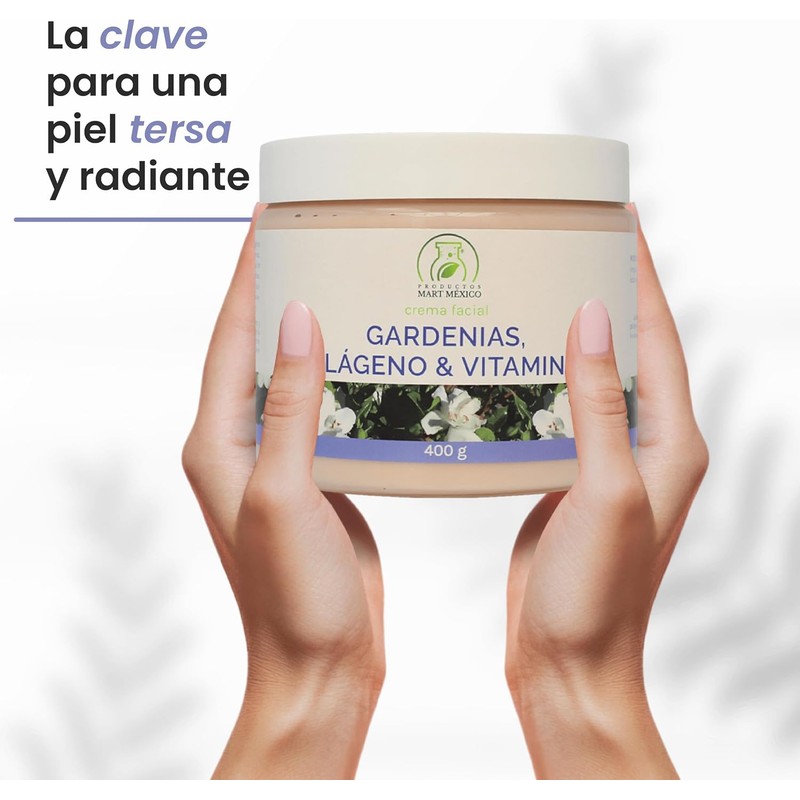 Crema facial y corporal de gardenias con colágeno y vitamina
