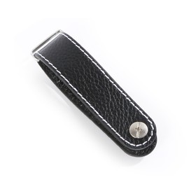 Premium Leather Key Organizer,Black with Black Stitching and Secure Black Mechanism, Silent Pocket, Friendly Key Holder, Includes D-Ring for Car Keys, Flexible Locking System, Holds 2-7 Keys