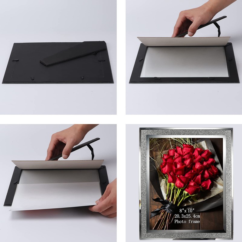 Calenzana 4 Pack 8x10 Picture Frames, Sparkle Glass Photo Frame