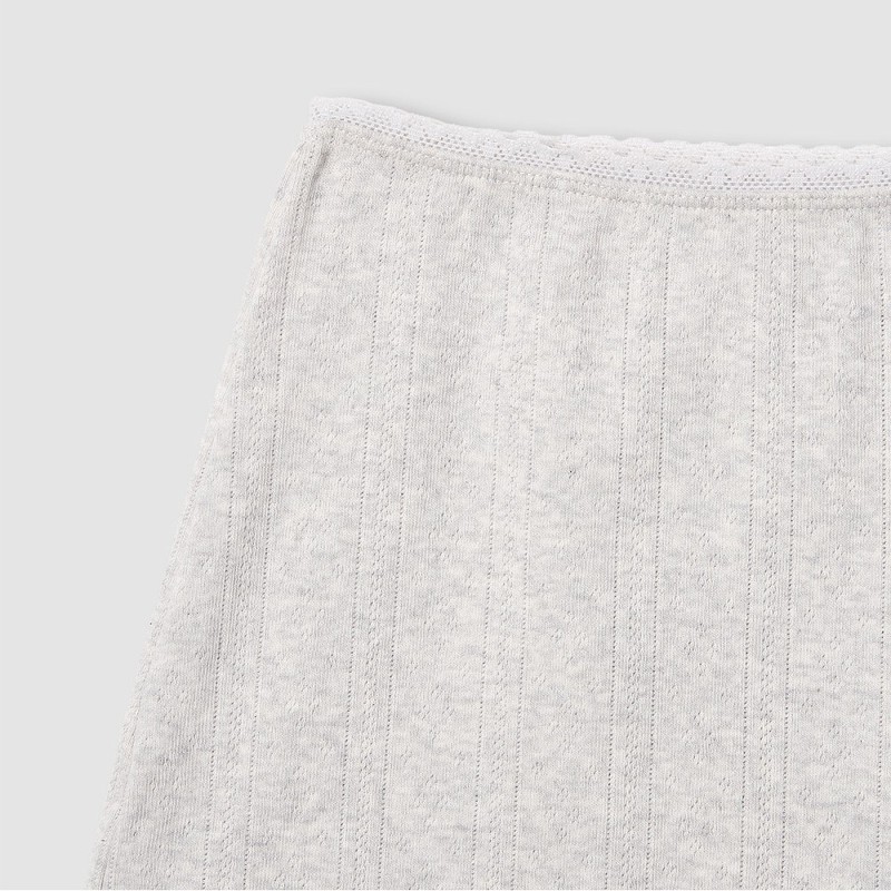 Jaju [JAJU] Women's Cotton Pointelle Lounge Bottoms_Melange Grey