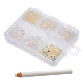 TOVINANNA Flatback Stones Set Box 6 Compartments for DIY Nail Art Manicure Decoration Supplies Chic Nail Accessories for Creative Designs