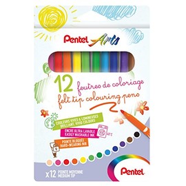 Pentel scs2e-12 Ultra Washable Ink Felt-tip Colouring Pens Assorted Colours