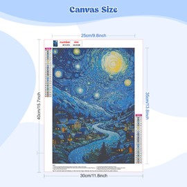 MEIYUDA 5D Diamond Art Painting Kits Adults Fantasy Landscape, DIY Round Full Drill Diamond Painting Art Kit for Adults Kids Beginners, Crystal Gem Art Diamond Painting for Home Wall Decor 30x40cm