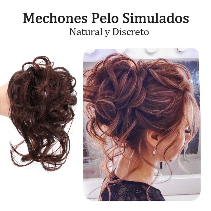 2 Piezas Extension de Cabello Moño Desordenado, Cabello Postizo Natural,