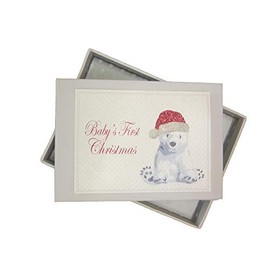 white cotton cards XPB1T Baby's First Christmas Cute Polar Bear Photo Album