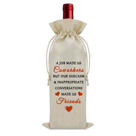 Sazuwu Birthday Gifts for Coworkers Wine Bag Funny Colleague Appreciation Gifts Farewell Gifts for Friends Moving Away Wine Bottle Storage Bag Retirement Gifts Wine Accessories Gifts for Wine Lovers