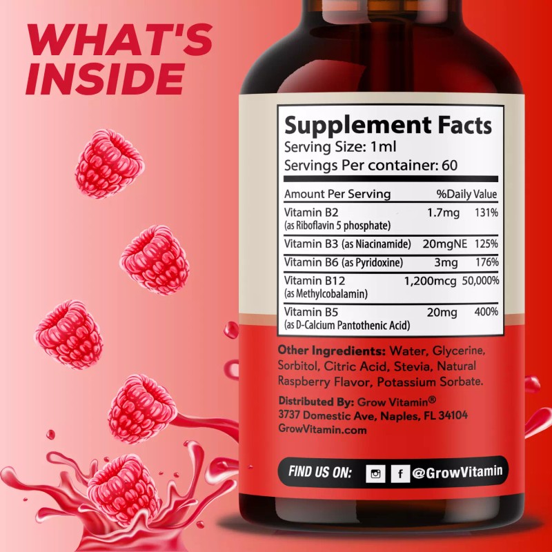 SBR Nutrition Extra Strength Vitamin B12 Sublingual Liquid Drops Methylcobalami