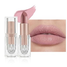 Lápiz labial crema hidratante rosa nude, acabado mate satinado, lápiz labial de humedad natural con vitamina E, lápiz labial de alta pigmentación hidr