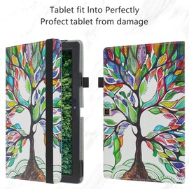 MAMA MOUTH Compatible with Fusion5 FWIN232 PRO N5 Case,Slim Folio Folding Stand PU Leather Cover for Fusion5 FWIN232 PRO N5 10.1 Inch Tablet,Love Tree