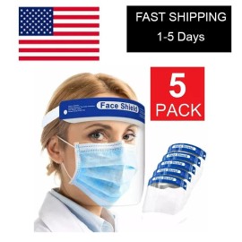 Unbranded 5-Pack Face Shield Reusable Washable Protective Cover Clear Mask Anti-Splash