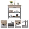RUSTOWN Farmhouse Console Table with Drawer, 3-Tier Rustic Entryway Table