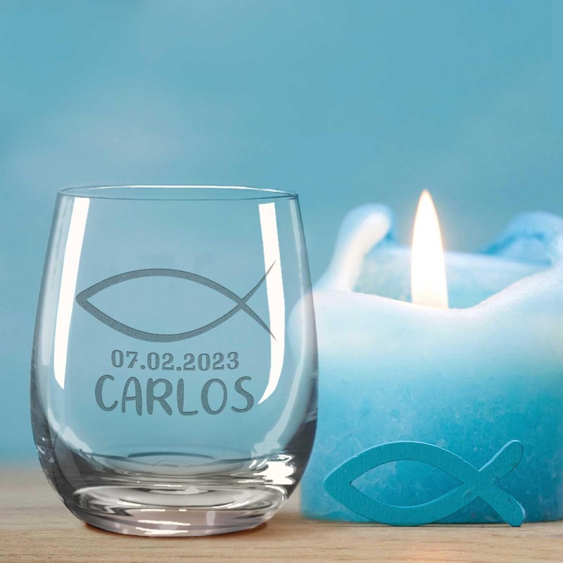 Leonardo Tea Light with Engraving, Gift for Confirmation for Girls