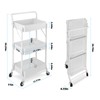 johgee Foldable 3 Tier Metal Utility Rolling Cart, Folding Mobile