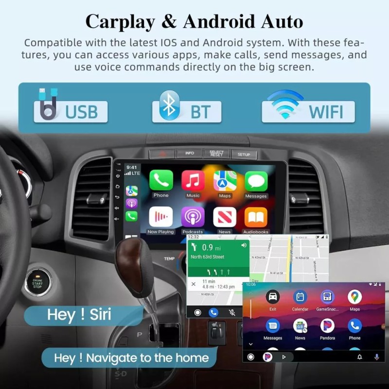 LeeKooLuu Apple Carplay Car Stereo Radio For Toyota Venza 2008-2016