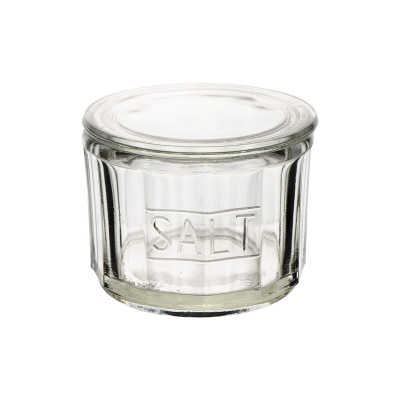 Creative Co-Op Round Pressed Glass Salt Cellar